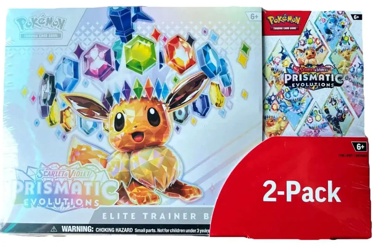 Pokemon Scarlet &amp;amp; Violet Prismatic Evolutions Elite Trainer Box &amp;amp; Booster Bundle Exclusive 2-Pack